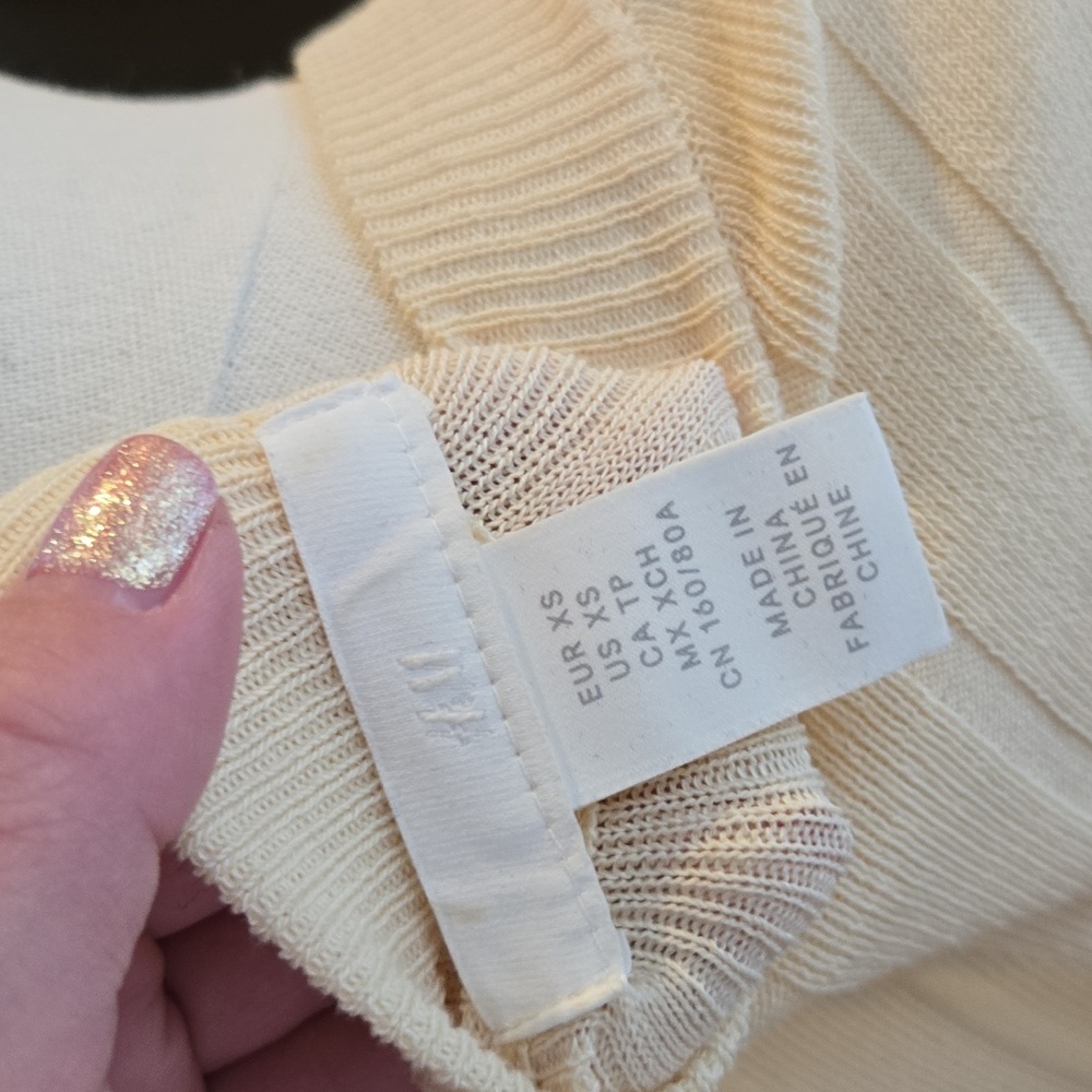 H&M Cream Ribbed Midi Dress - Picture 3 of 3